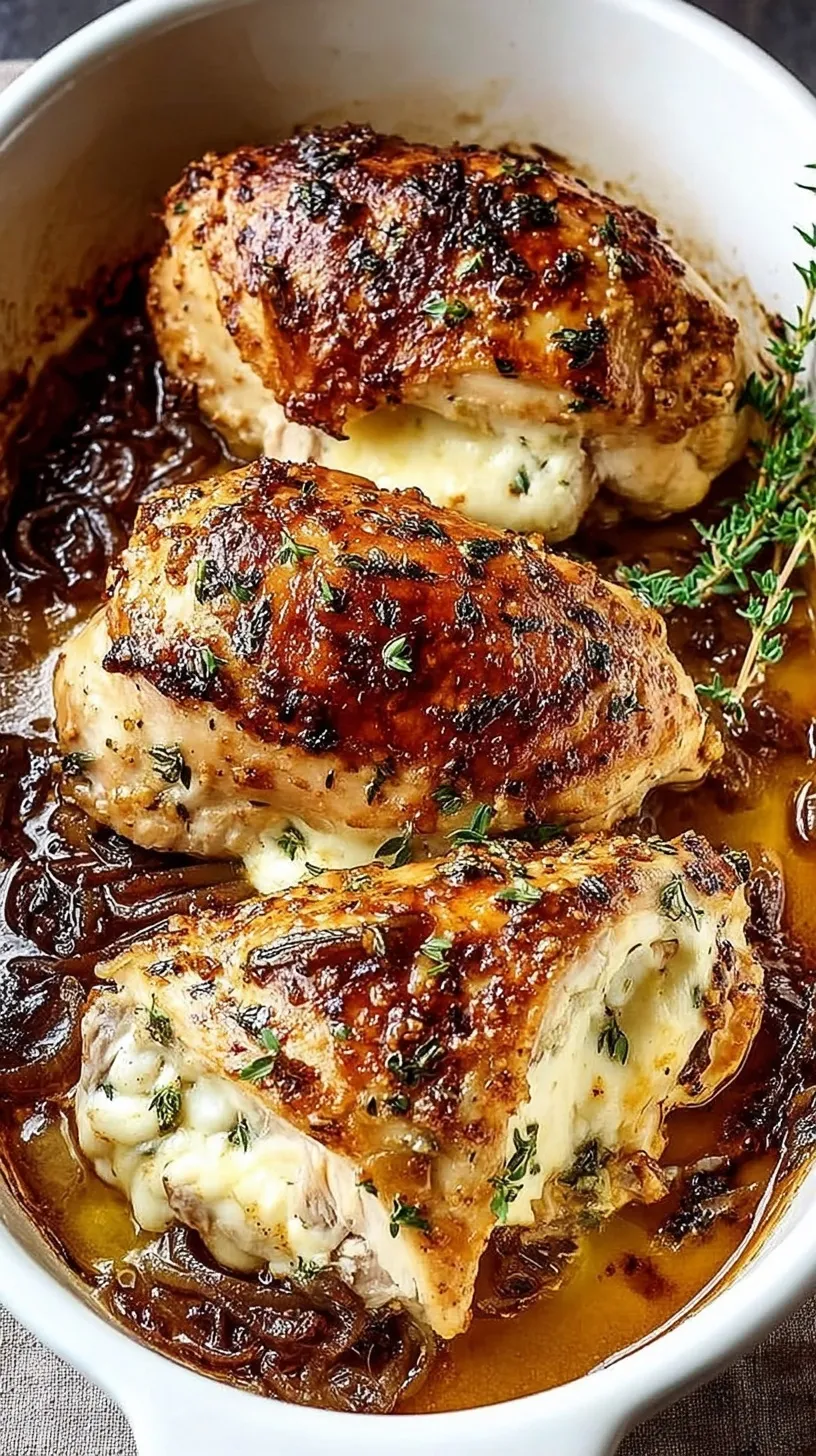 Cozy French Onion Stuffed Chicken Casserole: Easy Family Dinner